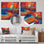 Reproduction d'art mural orange, phare côtier bleu, coucher de soleil I-719134928-719134932