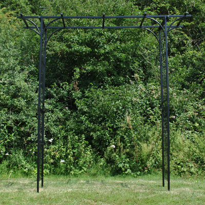 Aelan 205cm W x 50cm D Metal Arbour in Black