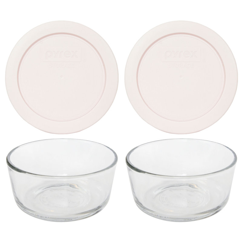 Bols en verre Pyrex 7200 et couvercles assortis 7200 PC, Rose nouveau