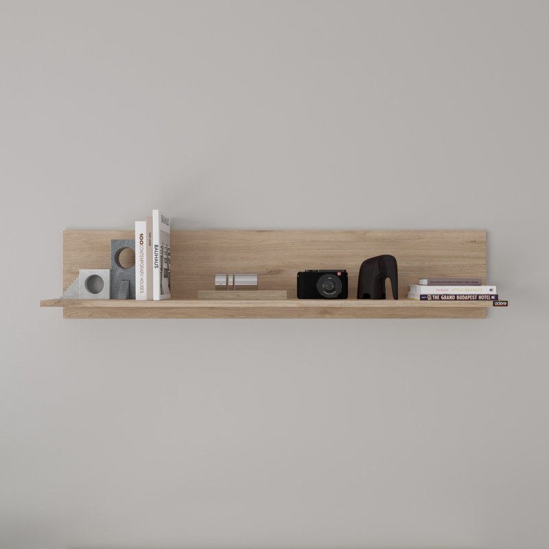 Tablette murale moderne, chêne, 47,2 po x 9,8 po x 7,9 po | Panneau de particules enduit 100% mélamine, fixation murale facile | Design scandinave, solution de rangement élégante pour le salon, le bureau et la maison