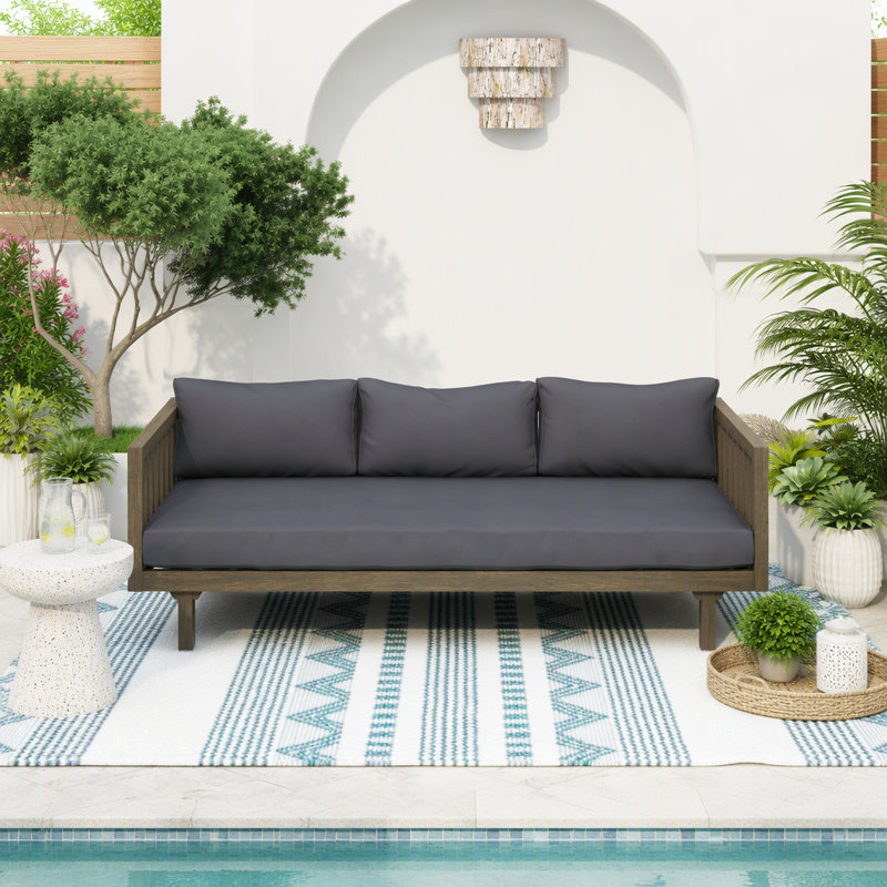 3 SEATER Patio Sofa, GREY, Gris