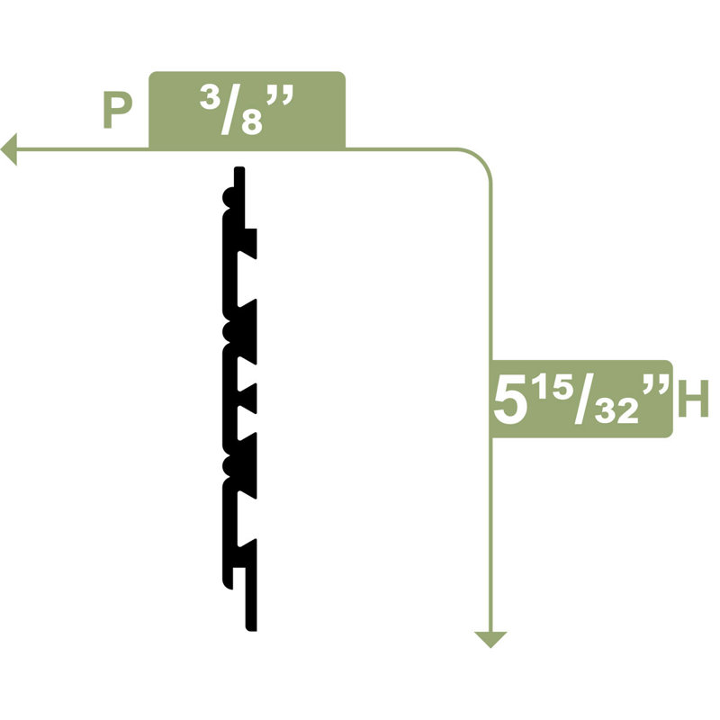 5 1/2"H x 3/8"P x 96"L Beaded Planking Moulding, PVC