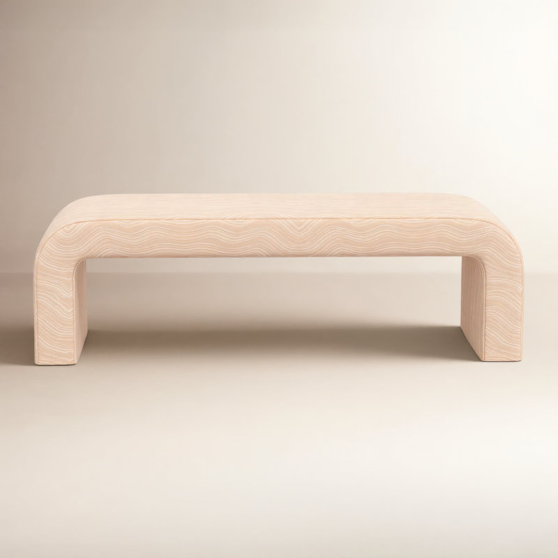 Banc rembourré Barley, Chamois vagues déferlantes
