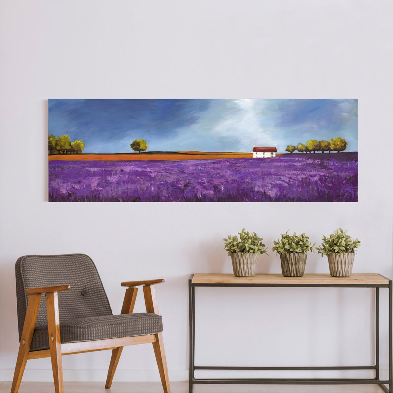 Field Of Lavender by Philip Bloom - Wrapped Canvas Painting, 35cm H x 100cm W x 4cm D