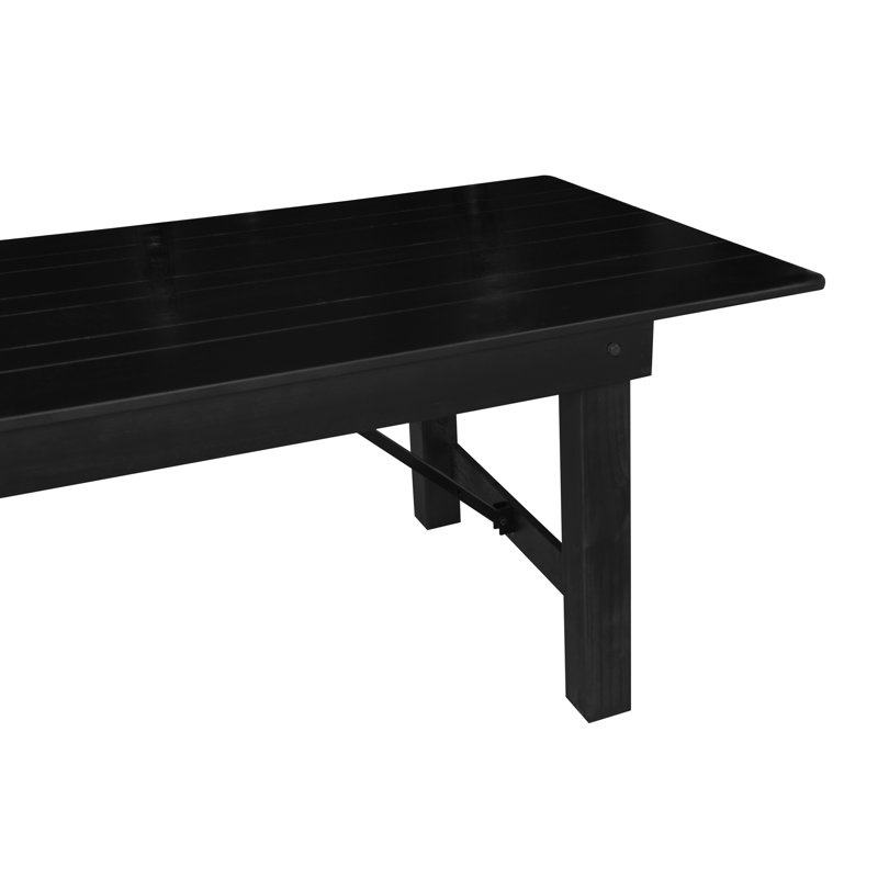Table de salle à manger Dejon, H 30 po x L 96 po x l 40 po, Noir, noir, noir, noir