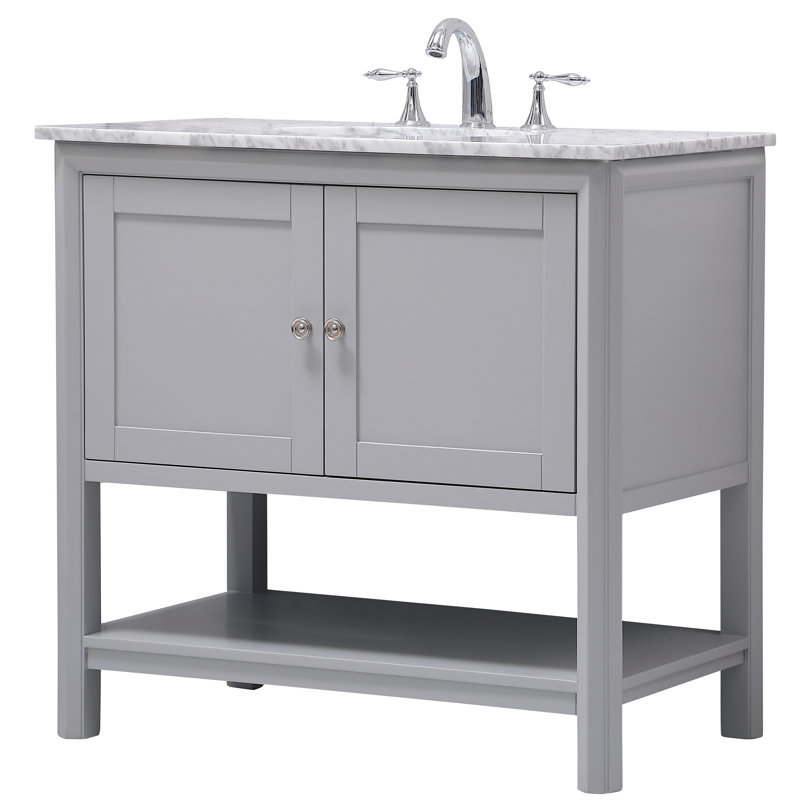 Ensemble de meuble-lavabo simple 36 po Newsoms, Gris