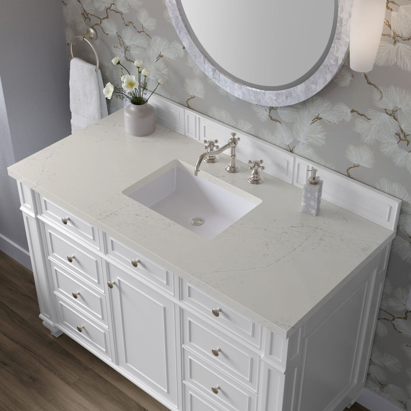 Bristol 60'' W Vanity, Bright White, 8" Widespread, Siberian