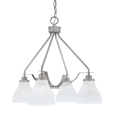 Lustre 4 lumières Odyssey Downlight illustré avec verre de 6,25 po