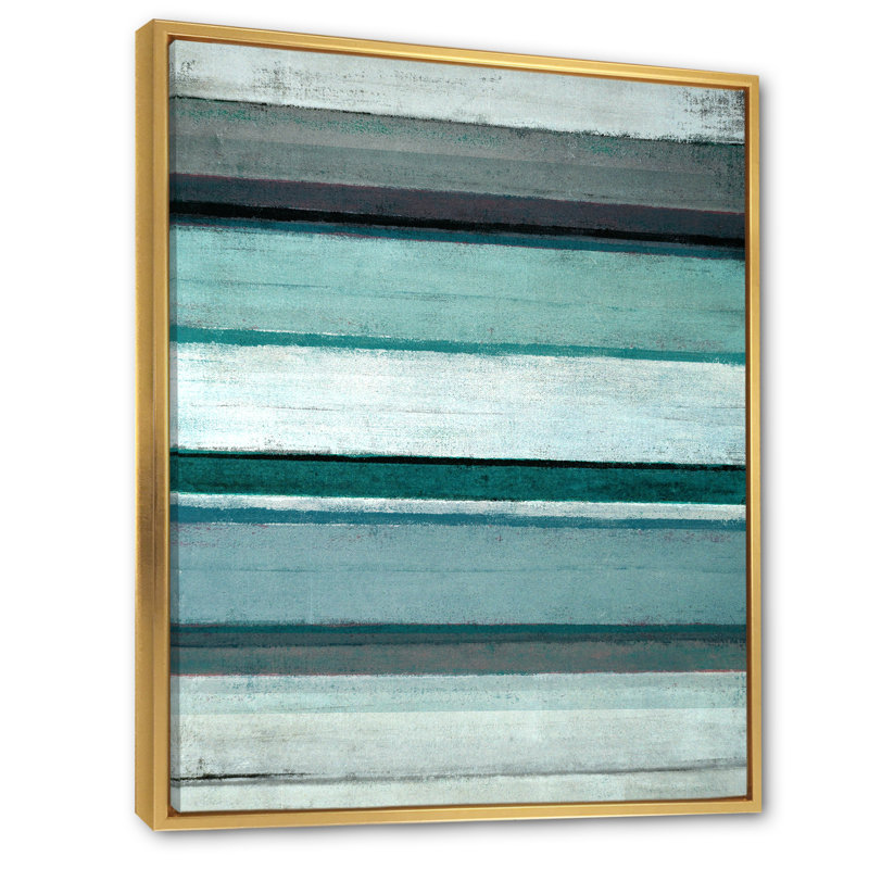 Art moderne gris et bleu II 2FL47724, Cadre doré, H 32 po x l 16 po x P 1 po