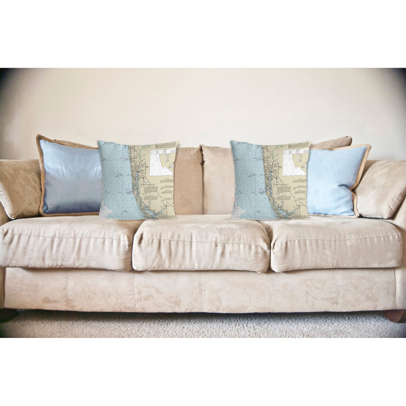Coussin décoratif intérieur/extérieur sans cordons naples bay, fl