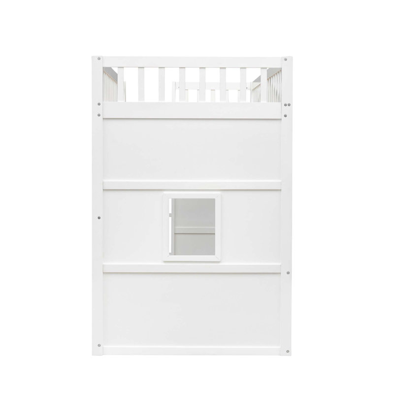 Lit mezzanine avec échelle House, Blanc / gris, Simple