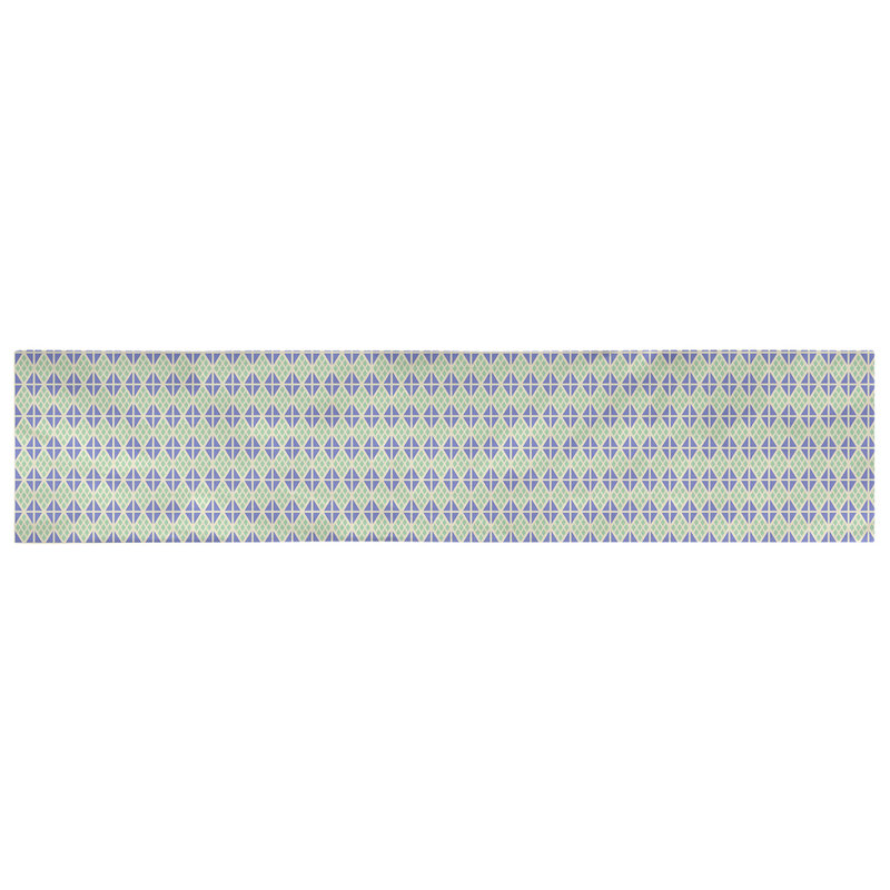 Chemin de table diamants Avicia, 91,5 po x 17,5 po, Vert / Bleu, Coton
