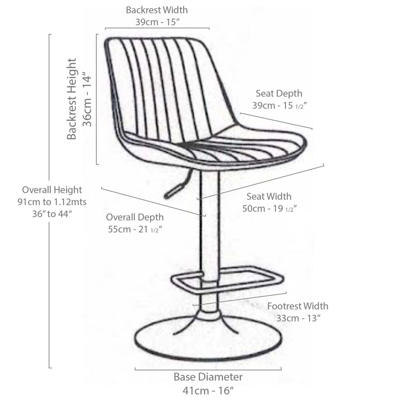 Tabouret pivotant à hauteur réglable Carlaya, Brun caramel / noir