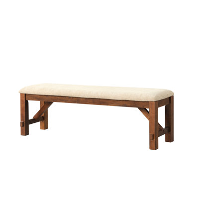 Banc en bois massif pour la salle à manger, siège de couleur noisette foncée, revêtement 100% brun clair, épaisseur et pieds, L 60 po x l 16 po, H 20,25 po, finition de l'écurie, longueur de 60 po, largeur de 16 po, hauteur de 20,25 po