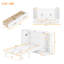 Grand lit escamotable avec tablettes, tiroirs et ports USB, blanc
