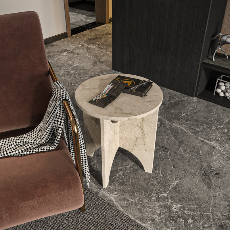 Merit Side End Table , Cream