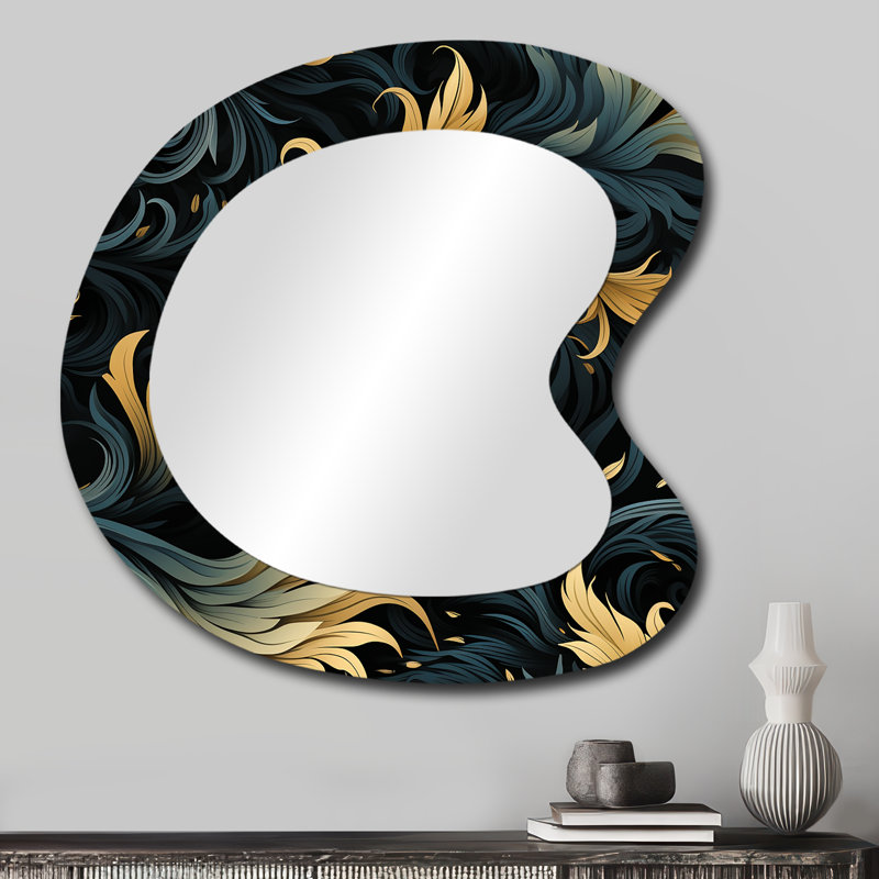 Miroir mural damassé bohémien, 27 po x 27 po