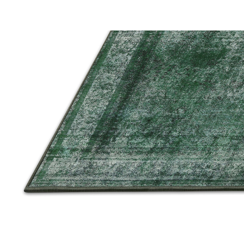 Tapis traditionnel vert / gris Ikeya, Rectangle 2 pi x 4 pi