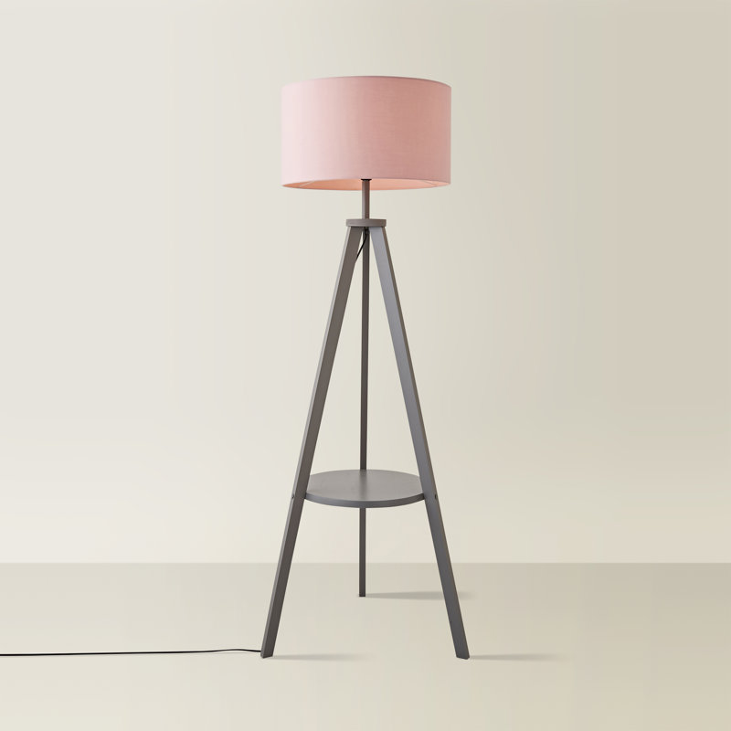 Ismay 149cm Tripod Floor Lamp, No, Pink, Grey