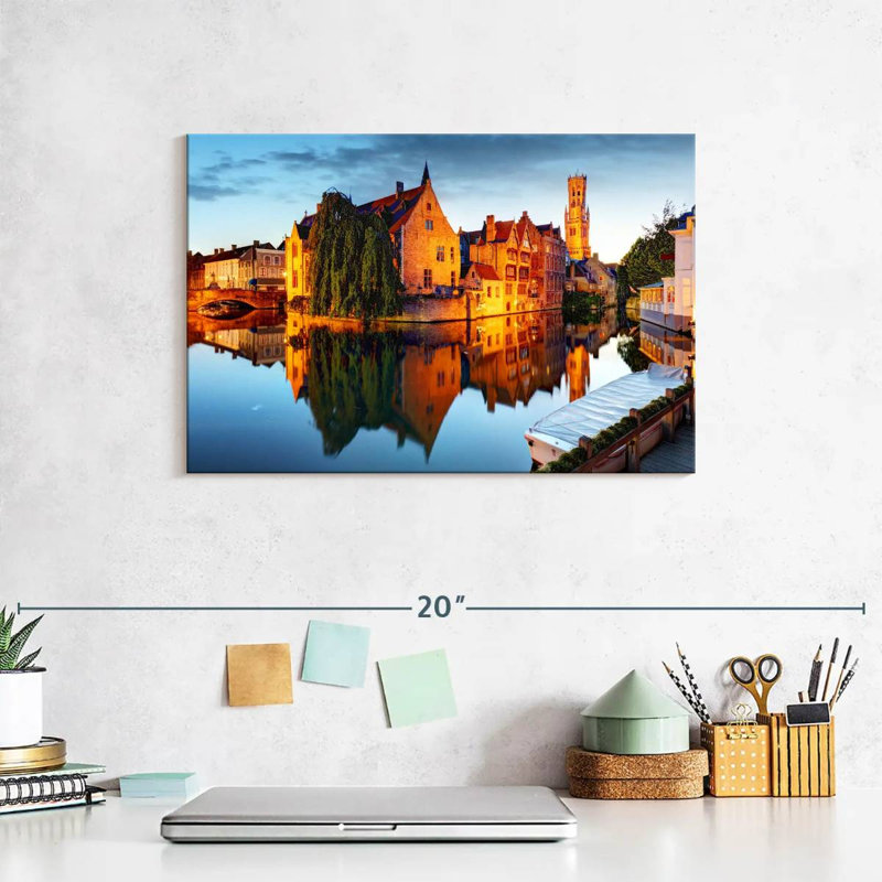Bruges River Reflections, 8" H x 12" W