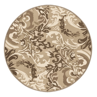 Tapis doux et moelleux en damas traditionnel brun Elbridge