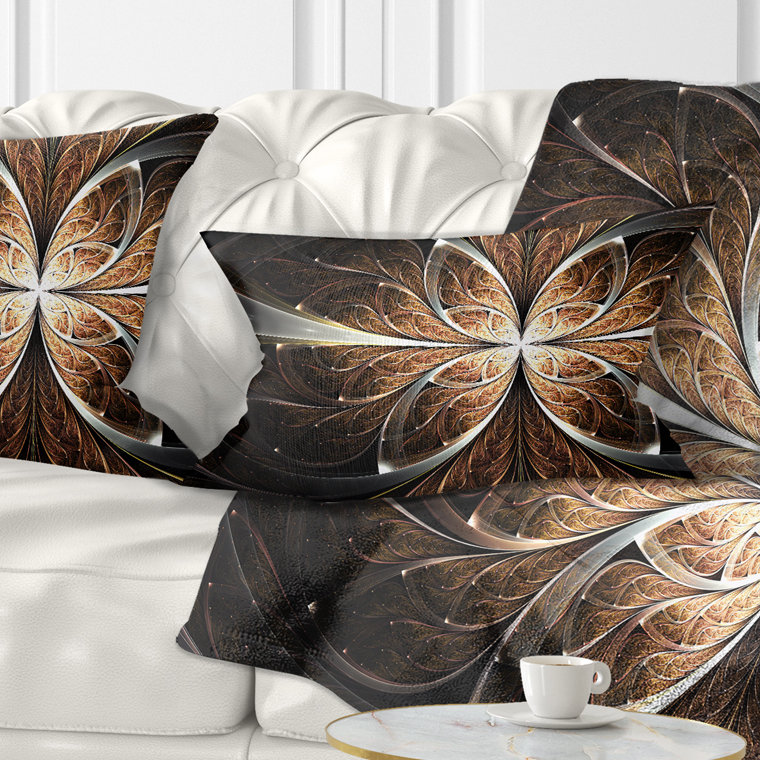 Coussin lombaire à fleur fractale floral