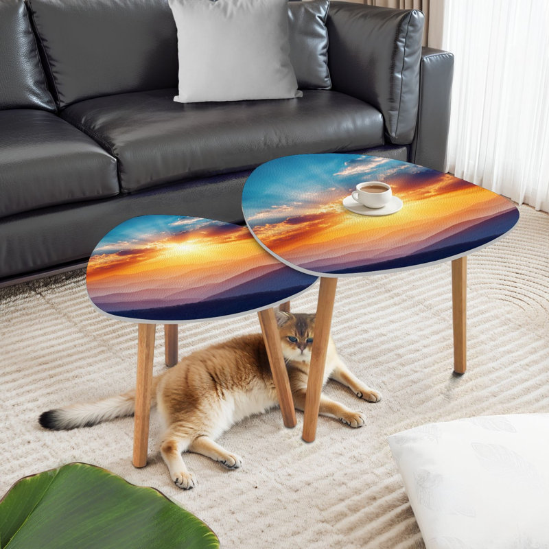 Ensemble de 2 tables basses gigognes Triangle