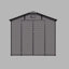 Remise de rangement extérieure en plastique 8 po x 14 pi - Remise à outils verrouillable en résine avec 2 fenêtres et 3 bouches d'aération, gris foncé
