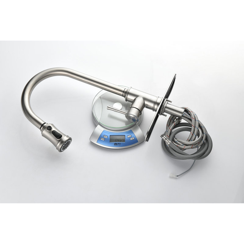 Single Handle High Arc Pull Out Kitchen Faucet,Single Level Stainless Steel Kitchen Sink Faucets With Pull Down Sprayer
