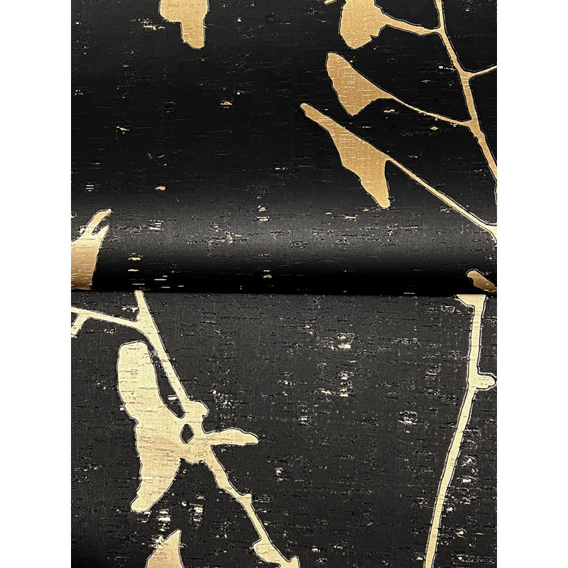 Papier peint Ginkgo Silhouette, Noir