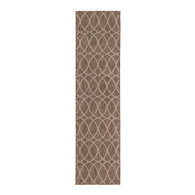 Tapis intérieur / extérieur géométrique brun