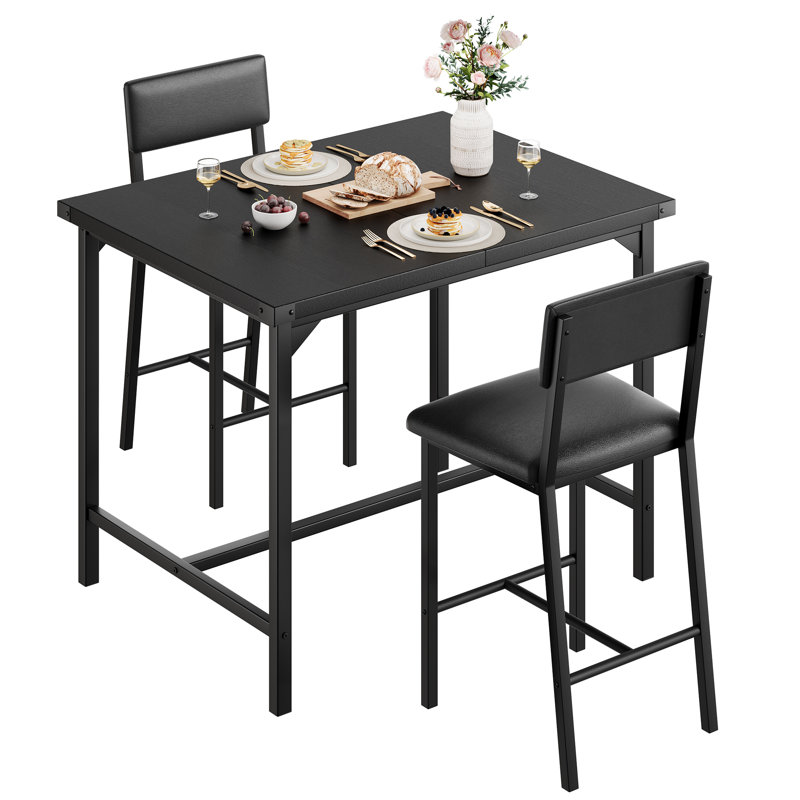 Ensemble de table de salle à manger à hauteur de comptoir 3 pièces pour 2 personnes - table de bar incluse