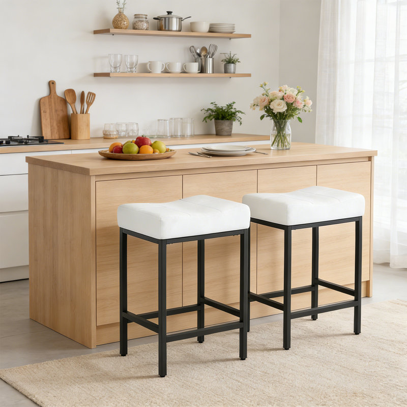 Tabourets de bar et de comptoir sans dossier Triplehorn, siège rembourré pour le confort, parfait pour la cuisine ou la salle à manger