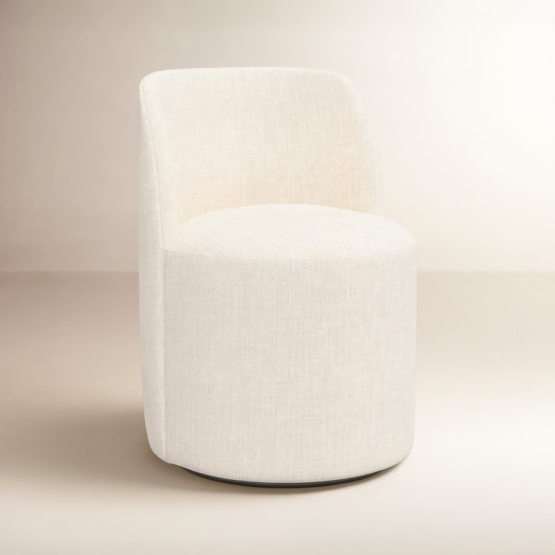 Begonia Swivel Dining Chair, Classic Talc Linen