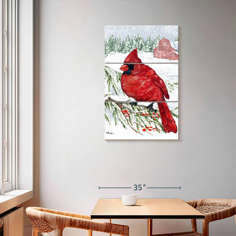 Brampt Crimson Cardinal II, 57" H x 36" W