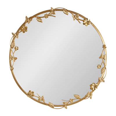 Rosella Round Ornate Metal Wall Mirror