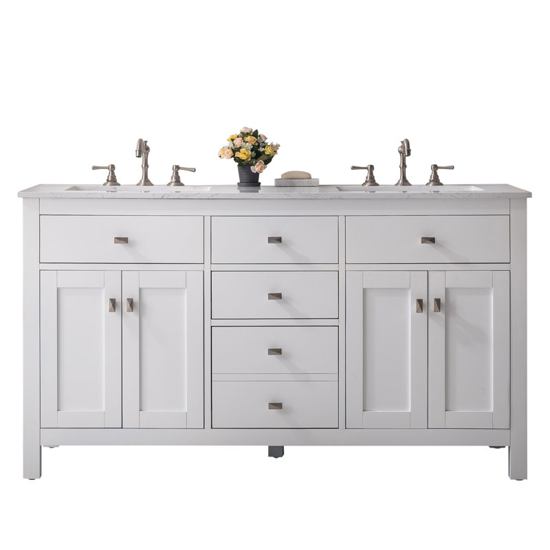 Meuble-lavabo de 44 po blanc et chêne, Blanc