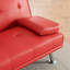 Canapé-lit pliant double en cuir rouge 67 po avec table basse 67 pouces-2051019678