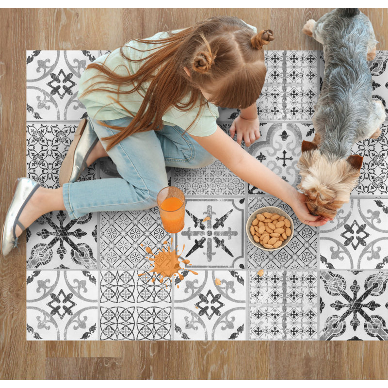 Sagrario Vinyl Machine Printed Area Rug, Runner 66 x 250cm