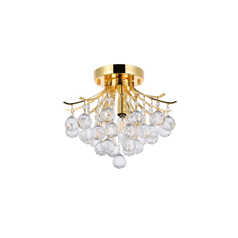 Plafonnier semi-encastré 3 lumières 12 po Stoller, Or, Coupe royale