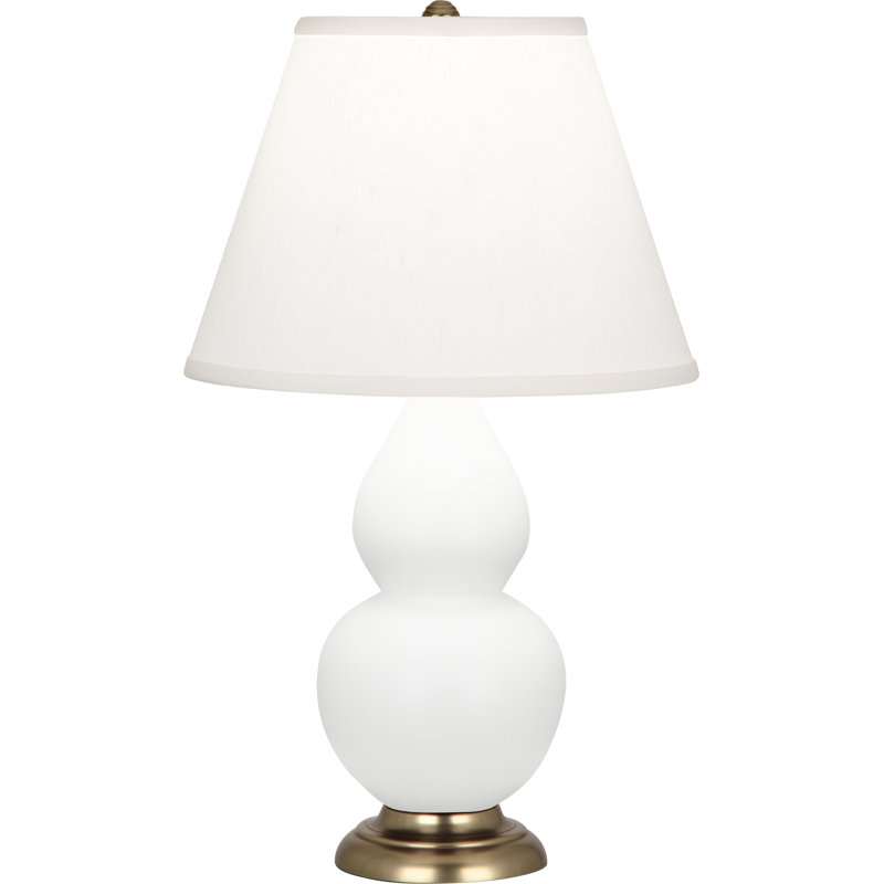 Small Double Gourd Table Lamp, Antique Brass, Matte Lily