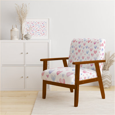 Chaise d'appoint Kids Love - fauteuil rose avec petits coeurs