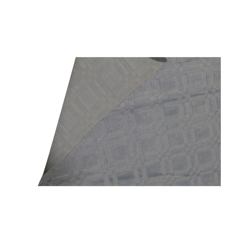 Tapis géométrique en lin argent / gris, Rectangle de 10 pi x 14 pi