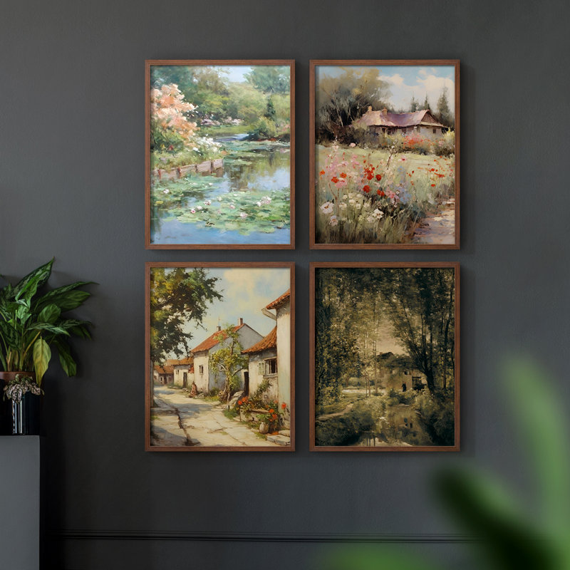 «Vintage Landscape XCV III», 4 pièces sur papier