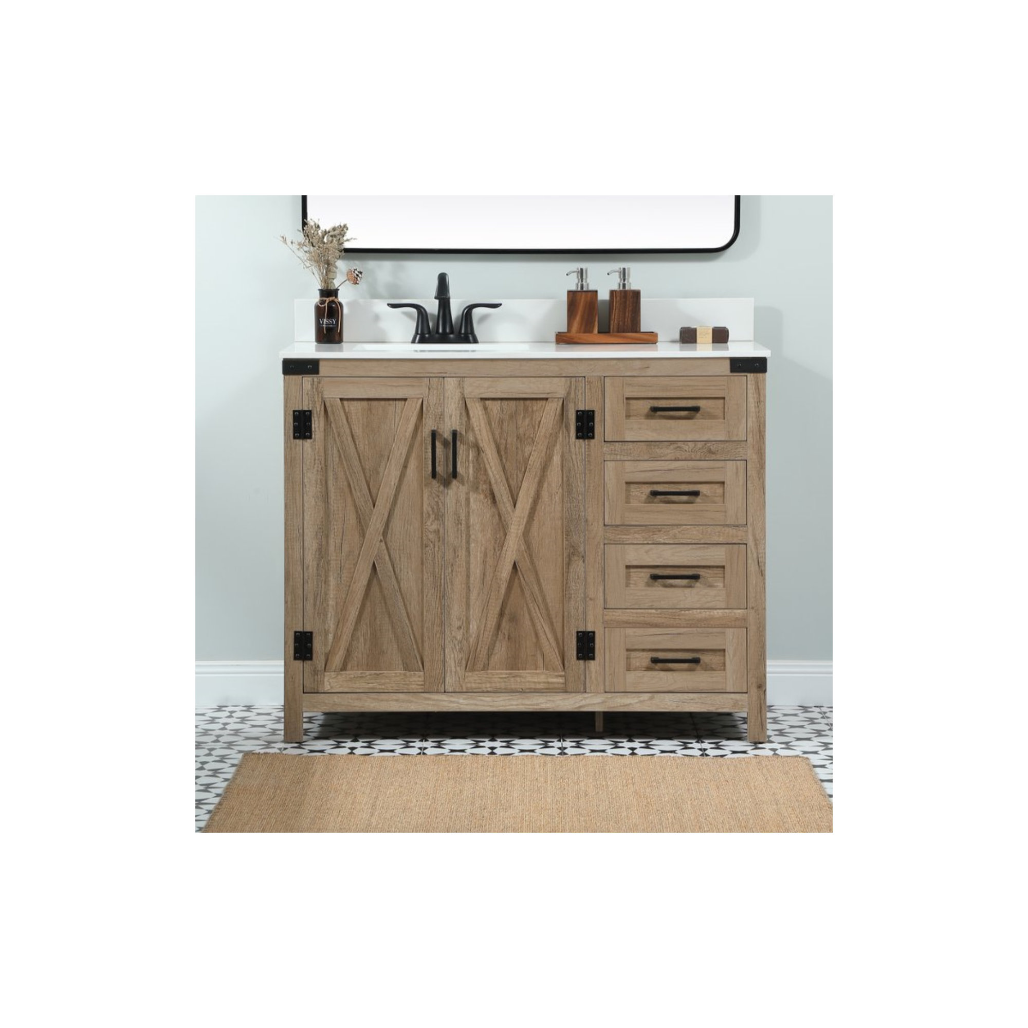 Slayton 42'' Single Bathroom Vanity, Natural Oak