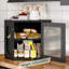 Boîte à pain de coin pour comptoir, grande boîte à pain en bois, boîte à pain à double compartiment, boîte à pain en bambou pour pain maison, organisateur de cuisine de style ferme avec fenêtre en acrylique, (noir)-1830261297
