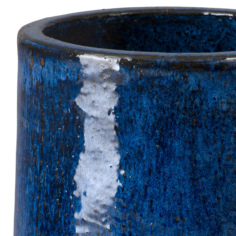 POT ROND TALL STRAIGHT, BLEU H 21 x 33 po, H 19 po x l 10,5 po x P 10,5 po
