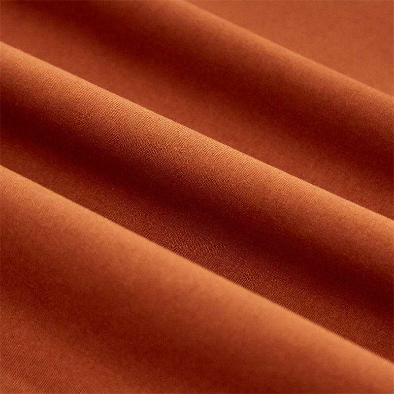 Solid Color Sheet Set 4 PCs Bedding Sheet Set 1 Fitted Sheet 1 Flat Sheet 2 Pillowcases, Burnt Orange