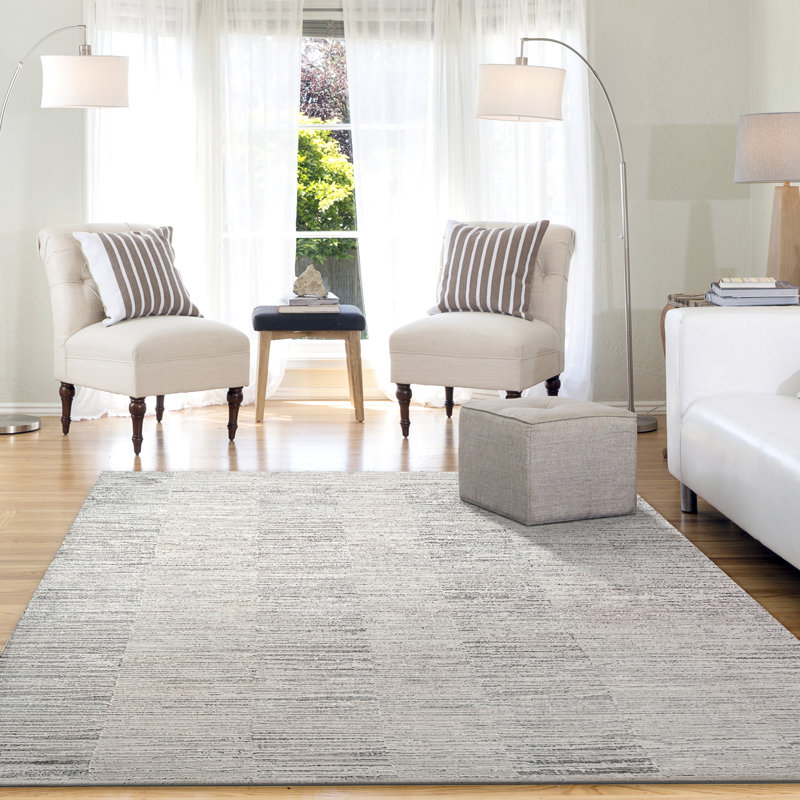 Striped Indoor Rug, Rectangle 4' x 5'5"