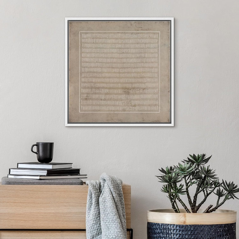 «Grunge Pastel Geometric Line Collage», reproduction sur toile flottante, H 24 po x l 24 po x P 1,5 po, Cadre blanc